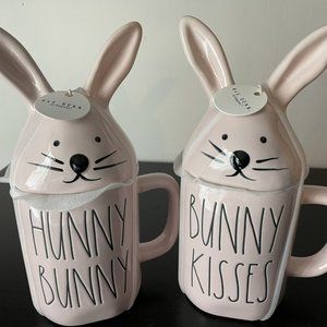 Rae Dunn "HUNNY BUNNY & BUNNY KISSES" Mugs
